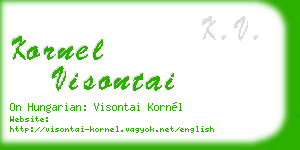 kornel visontai business card